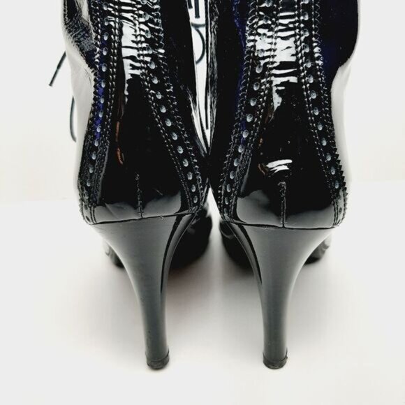 HISPANITAS Booties Lace-up Stiletto Heels Oxford Patent Leather Sz 6.5 | Eur 37 - Picture 9 of 14